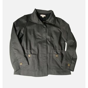 Coldwater Creek Womens Black Button-Up Jacket Size 10 Polyester Blend With Pocke
